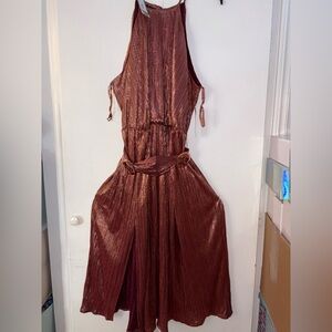 Elegant Metallic Maxi Dress